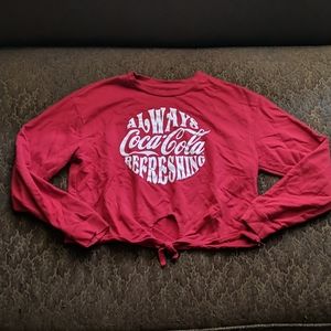 Coca-cola Long Sleeve Cropped Tee